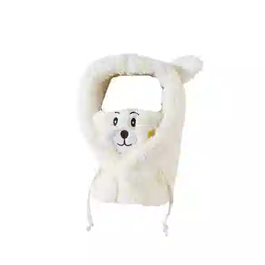 撞青春 可爱小熊护耳羊羔绒冬骑车防风 聚酯纤维 雷锋帽 女款