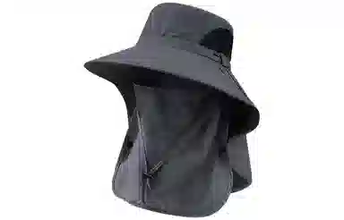 优幽兰 夏季出游遮阳户外钓鱼遮脸大檐显脸小全方位面罩帽子一体 锦纶 防晒帽 男女同款情侣款