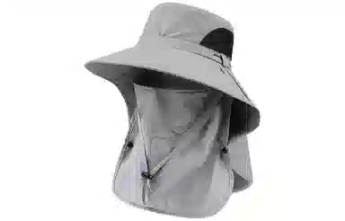 优幽兰 夏季出游遮阳户外钓鱼遮脸大檐显脸小全方位面罩帽子一体 锦纶 防晒帽 男女同款情侣款