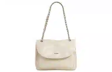 妙迪 高级感 牛皮 单肩包 常规 女款 白色