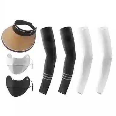 匹克 可折叠帽子夏季遮阳帽户外防紫外线空顶帽口罩冰袖套装 聚酯纤维 防晒帽 男女同款情侣款