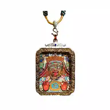 玉临门 国风民族风藏式复古平安顺利纳福扎基拉姆唐卡热贡手绘 合金 项坠 男女同款情侣款 送 男 女朋友 七 夕礼 物 礼盒包装