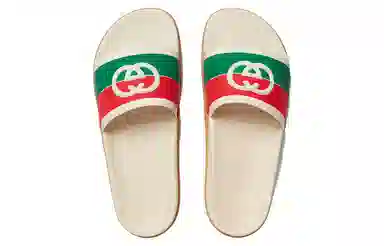 Gucci Slide Sandals White Orange Green