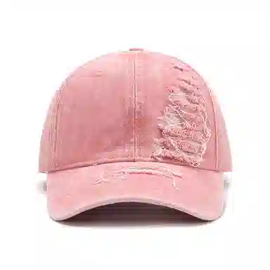 山一丸 光板水洗软顶破洞磨破户外透气个性 棉 鸭舌帽 男女同款情侣款