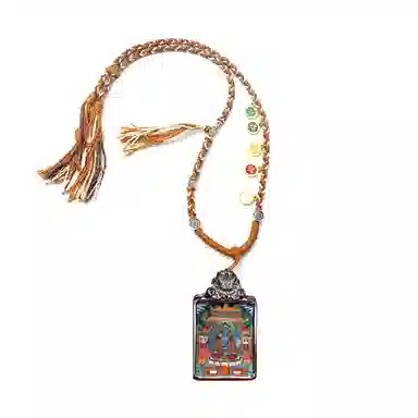 玉临门 国风民族风平安一切顺利八大守护神热工手绘唐卡 合金 吊坠 男女同款情侣款 送 男 女朋友 七 夕礼 物 礼盒包装