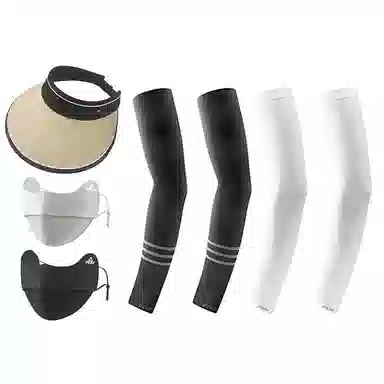 匹克 可折叠帽子夏季遮阳帽户外防紫外线空顶帽口罩冰袖套装 聚酯纤维 防晒帽 男女同款情侣款