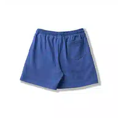 我是大卫 美式简约运动宽松基础款五分休闲短裤 男女同款 蓝色