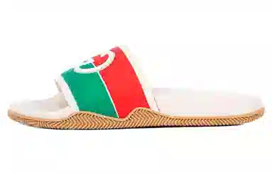Gucci Slide Sandals White Orange Green