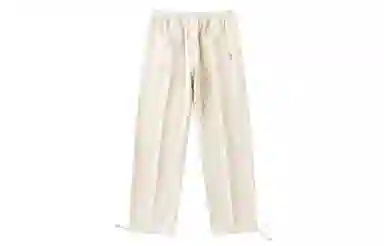 LAMLICKA Letter Stitching Casual Pants Beige