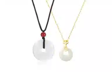 【S999足银冰透平安扣】 迎百宝 新中式福气吊坠 本命年转运温柔优雅高级感复古国潮  玉髓 恋爱告白礼盒幸福顺遂玉石百搭轻奢项链 女款