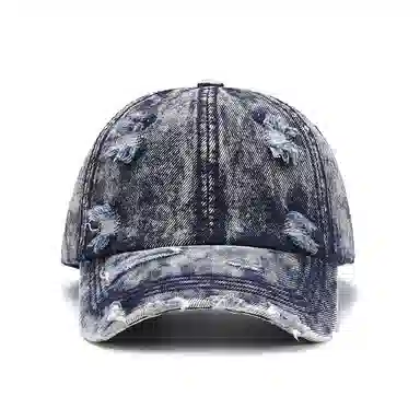 山一丸 水洗破洞户外透气春秋大头围 棉 鸭舌帽 男女同款情侣款