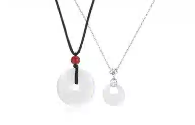 【S999足银冰透平安扣】 迎百宝 新中式福气吊坠 本命年转运温柔优雅高级感复古国潮  玉髓 恋爱告白礼盒幸福顺遂玉石百搭轻奢项链 女款