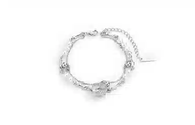 ENFANTIN Double Layer Peace Buckle Bracelet S925 Silver Agate Pearl