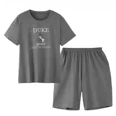 歌倩雅 加大码圆领短袖家居服睡衣套装 男款 图色