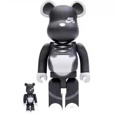 BE@RBRICK x Nike SB Black 100%400%