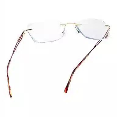 夕阳红 防蓝光高清老花镜超轻 β钛 椭圆形 功能性眼镜  女款 金间酒红