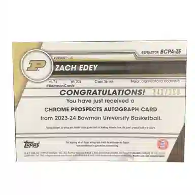 Topps 2024 BowmanZachEdey 241250