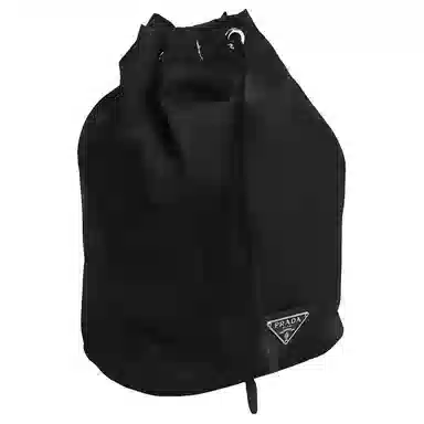 Prada Logo Drawstring Pouch Black