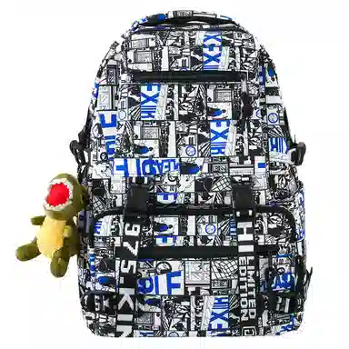 行途 百搭轻便休闲简约大容量 尼龙 双肩包 男女同款情侣款 黑色/深蓝色/宝蓝色/绿色