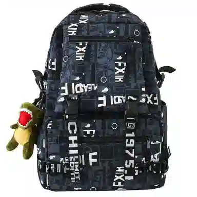 行途 百搭轻便休闲简约大容量 尼龙 双肩包 男女同款情侣款 黑色/深蓝色/宝蓝色/绿色