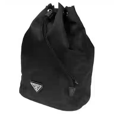 Prada Logo Drawstring Pouch Black