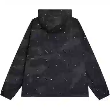 特步 生活系列 运动连帽拉链长袖风衣 男款 正黑色