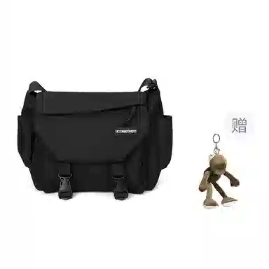 维多利亚旅行者 纯色翻盖开合休闲时尚防泼水 涤纶 邮差包单肩斜挎包 常规 男女同款情侣款 蓝拼白