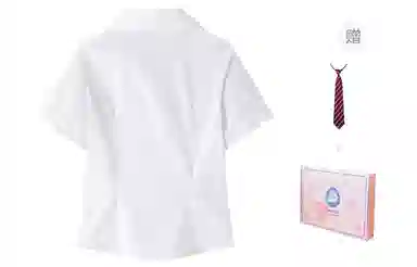 东鲸岁时记 学院风通勤简约纯色修身收腰短袖衬衫 女款