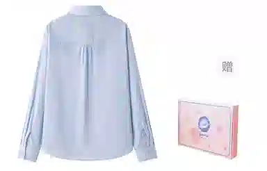 东鲸岁时记 学院风通勤宽松纯色简约长袖衬衫制服 男女同款 水蓝色