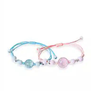 饰伴 繁星记忆运平安喜乐 如意优雅小众国风手工编织手绳 琉璃 手链 男女同款情侣款