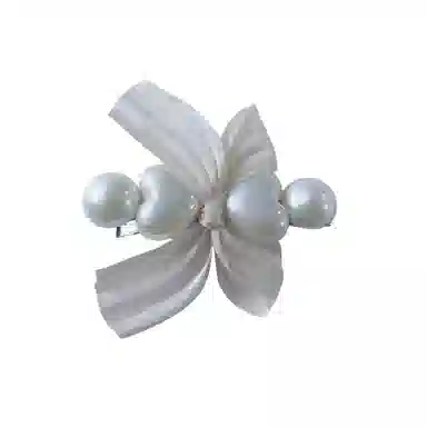 尚先生 甜美法式珍珠蝴蝶结发夹气质高级公主刘海夹温柔侧边发卡发饰 头饰 女款