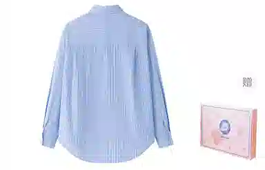 东鲸岁时记 学院风通勤穿搭法式气质松弛感条纹宽松长袖衬衫 女款 蓝色