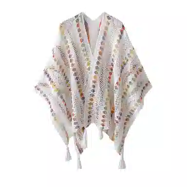 梦特娇 春夏薄款半镂空民族风装饰 西藏云南青海防寒 披肩 女款