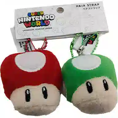 环球影城 马里奥 红绿蘑菇 毛绒玩具