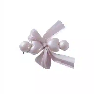 尚先生 甜美法式珍珠蝴蝶结发夹气质高级公主刘海夹温柔侧边发卡发饰 头饰 女款