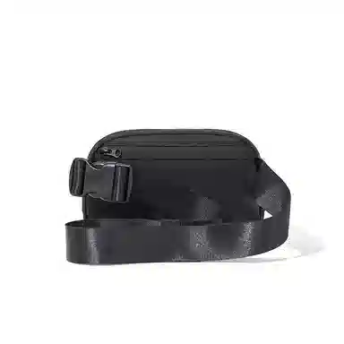 波斯丹顿 轻便防泼水简约 织物 腰包胸包 小号 男女同款情侣款 黑色/灰色