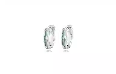 牧言 气质简约小众设计高级感 光面立体波纹肌理细闪红色薄荷绿耳饰 合金 不规则纹理耳环 男女同款情侣款