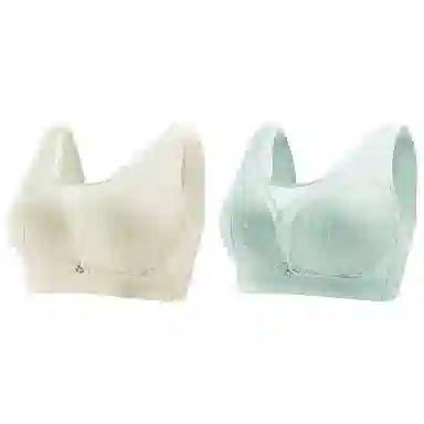 浪莎 舒适无痕亲肤柔软无钢圈收副乳防下垂轻薄聚拢透气文胸 女款 组合装