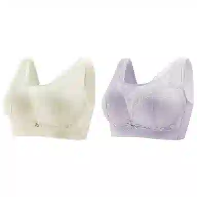 浪莎 舒适无痕亲肤柔软无钢圈收副乳防下垂轻薄聚拢透气文胸 女款 组合装