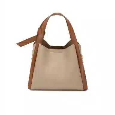 稻草人 可爱少女小众设计时尚潮流 聚氯乙烯革 菜篮子包斜挎包手提包单肩包 小号 女款 子夜黑/麦芽杏/月光白