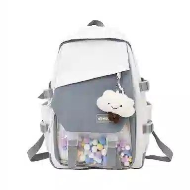 尊梵 日系休闲简约日常上课通勤时尚百搭 尼龙 双肩包 女款 黑色/粉色/紫色/绿色/蓝色