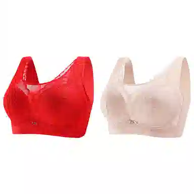 浪莎 舒适无痕亲肤柔软无钢圈收副乳防下垂轻薄聚拢透气文胸 女款 组合装