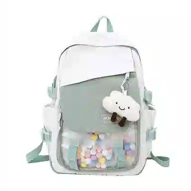 尊梵 日系休闲简约日常上课通勤时尚百搭 尼龙 双肩包 女款 黑色/粉色/紫色/绿色/蓝色