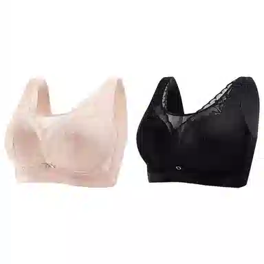 浪莎 舒适无痕亲肤柔软无钢圈收副乳防下垂轻薄聚拢透气文胸 女款 组合装