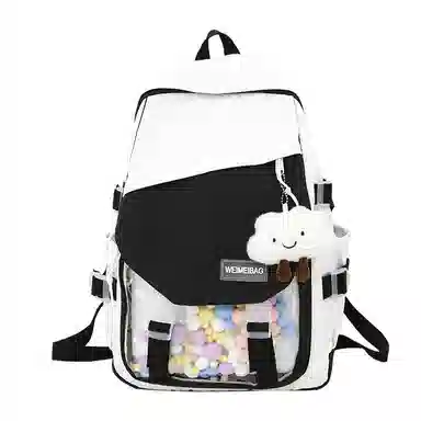 尊梵 日系休闲简约日常上课通勤时尚百搭 尼龙 双肩包 女款 黑色/粉色/紫色/绿色/蓝色