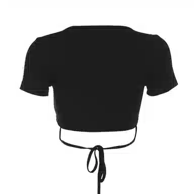 JUFU V-Neck Slim Fit T-Shirt Black