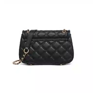 红蜻蜓 学院风女学生包包气质百搭经典小香风菱格五金链条自动扣 牛皮 斜挎包单肩包 常规 女款 银色/米白色/黑色