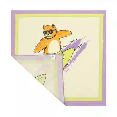 滚烫时光 纯棉冲浪猫咪印花发饰 头巾 男女同款情侣款