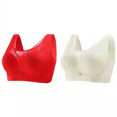 浪莎 舒适无痕亲肤柔软无钢圈收副乳防下垂轻薄聚拢透气文胸 女款 组合装