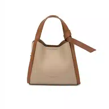 稻草人 可爱少女小众设计时尚潮流 聚氯乙烯革 菜篮子包斜挎包手提包单肩包 小号 女款 子夜黑/麦芽杏/月光白